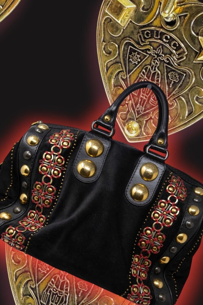 GUCCI "BABOUSKA" STUDDED BOSTON BAG - L