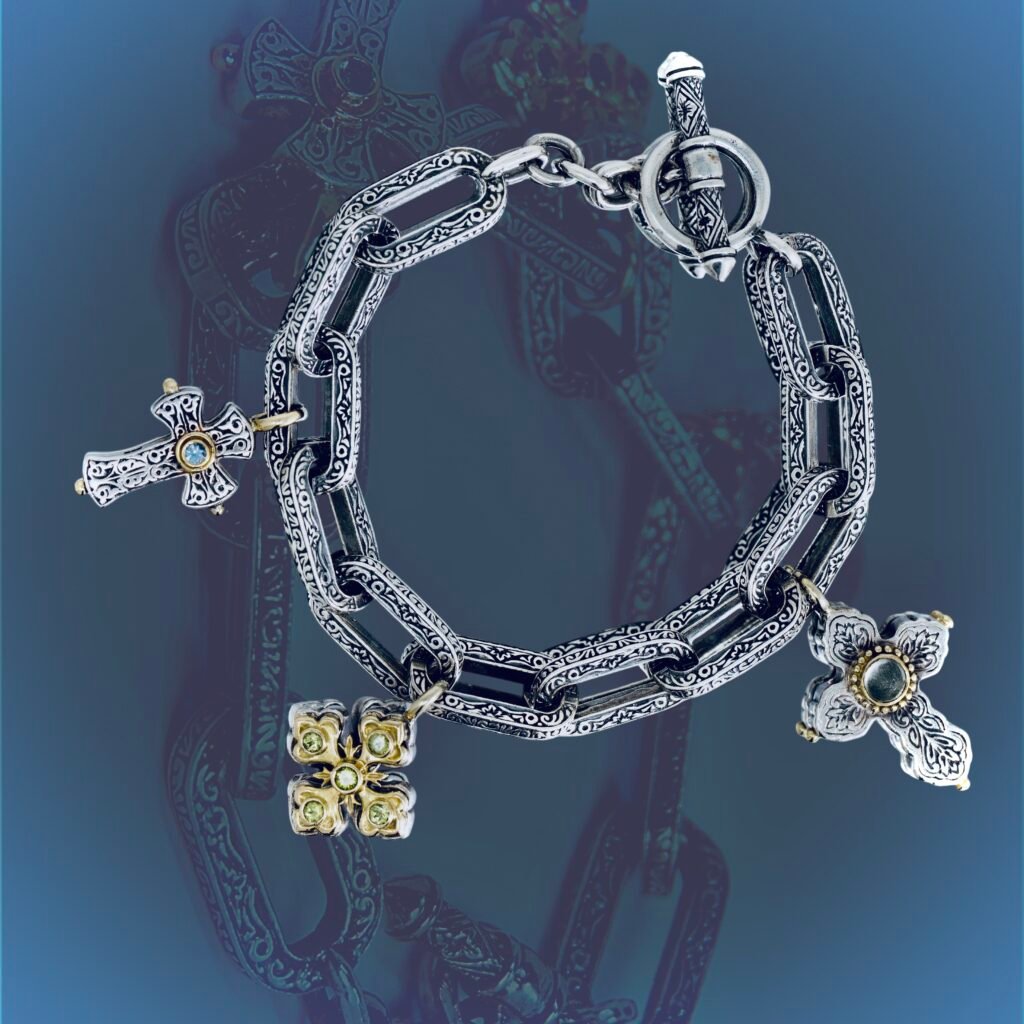 KONSTANTINO CROSS CHARM BRACELET